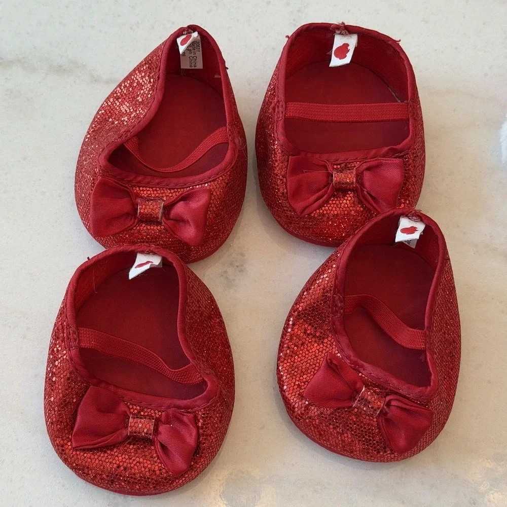 Build A Bear Lot of Clothes And Shoes Sparkle Red Shoes Roller Skates Christmas